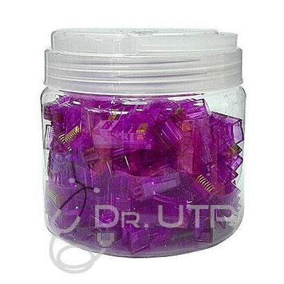 drutp-rj45-purple-conector-rj45-cat5e-color-morado-en-tarro-de-100-unidades