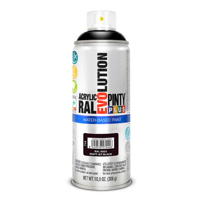 pintura-en-spray-pintyplus-evolution-water-based-520cc-ral-9005-negro-intenso-mate