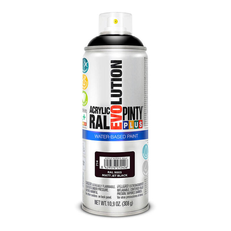 pintura-en-spray-pintyplus-evolution-water-based-520cc-ral-9005-negro-intenso-mate