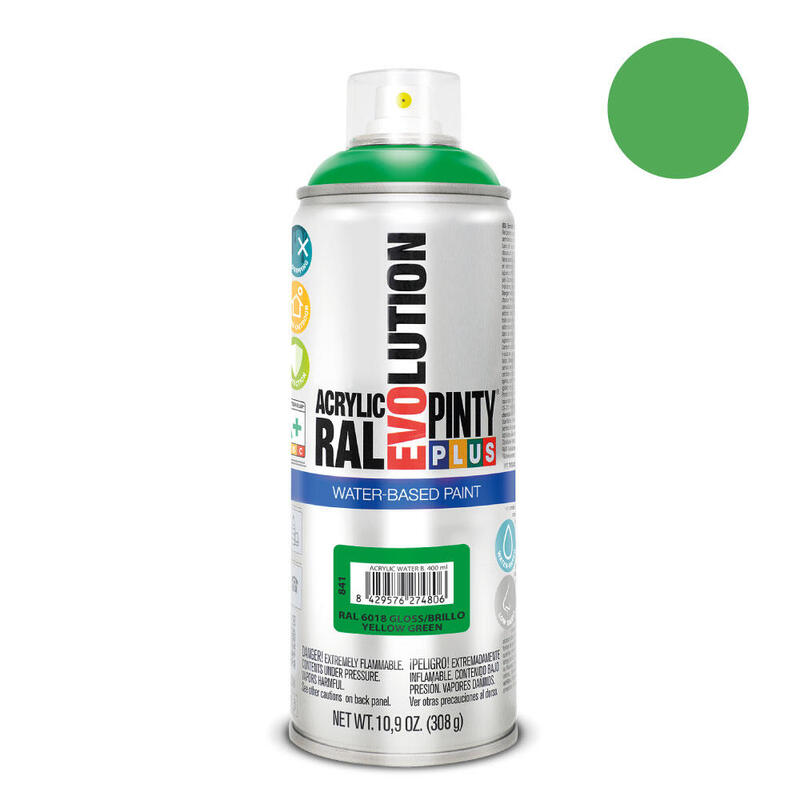 pintura-en-spray-pintyplus-evolution-water-based-520cc-ral-6018-verde-amarillento