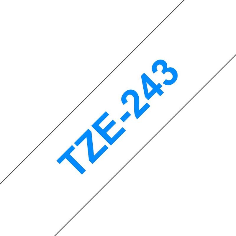 brother-tze243-cinta-laminada-generica-de-etiquetas-texto-azul-sobre-fondo-blanco-ancho-18mm-x-8-metros