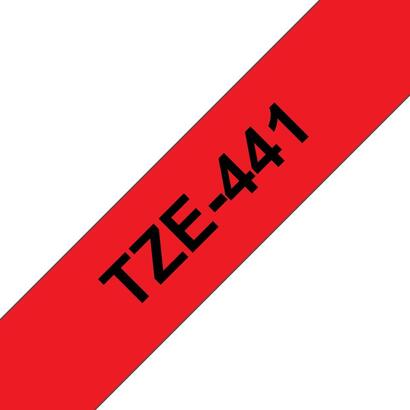 brother-tze441-cinta-laminada-generica-de-etiquetas-texto-negro-sobre-fondo-rojo-ancho-18mm-x-8-metros
