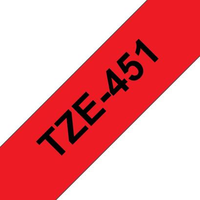 brother-tze451-cinta-laminada-generica-de-etiquetas-texto-negro-sobre-fondo-rojo-ancho-24mm-x-8-metros