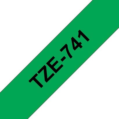 brother-tze741-cinta-laminada-generica-de-etiquetas-texto-negro-sobre-fondo-verde-ancho-18mm-x-8-metros