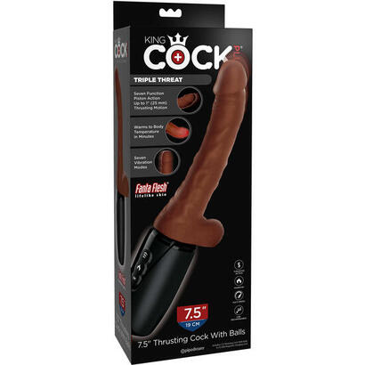 vibrador-king-cock-plus-triple-threat-marron