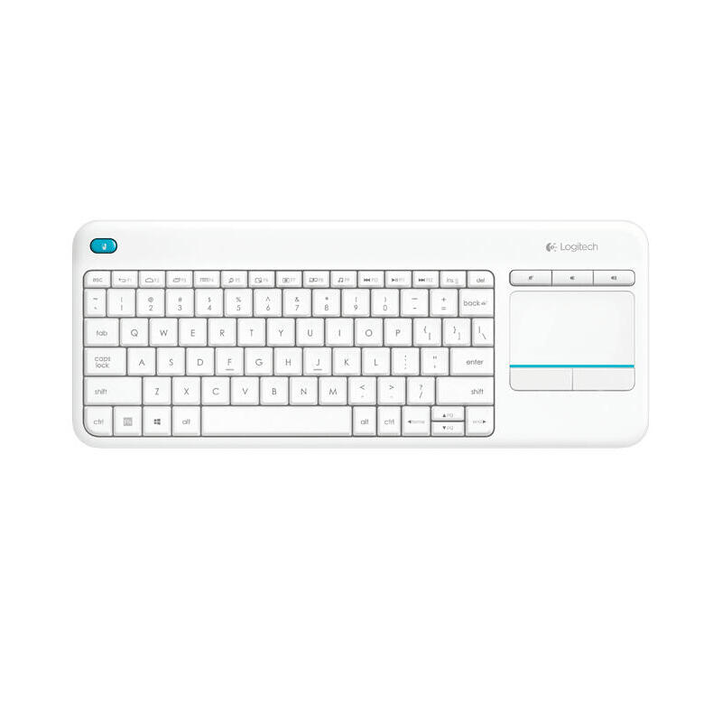 teclado-espanol-logitech-k400-plus-tv-rf-inalambrico-qwerty-blanco