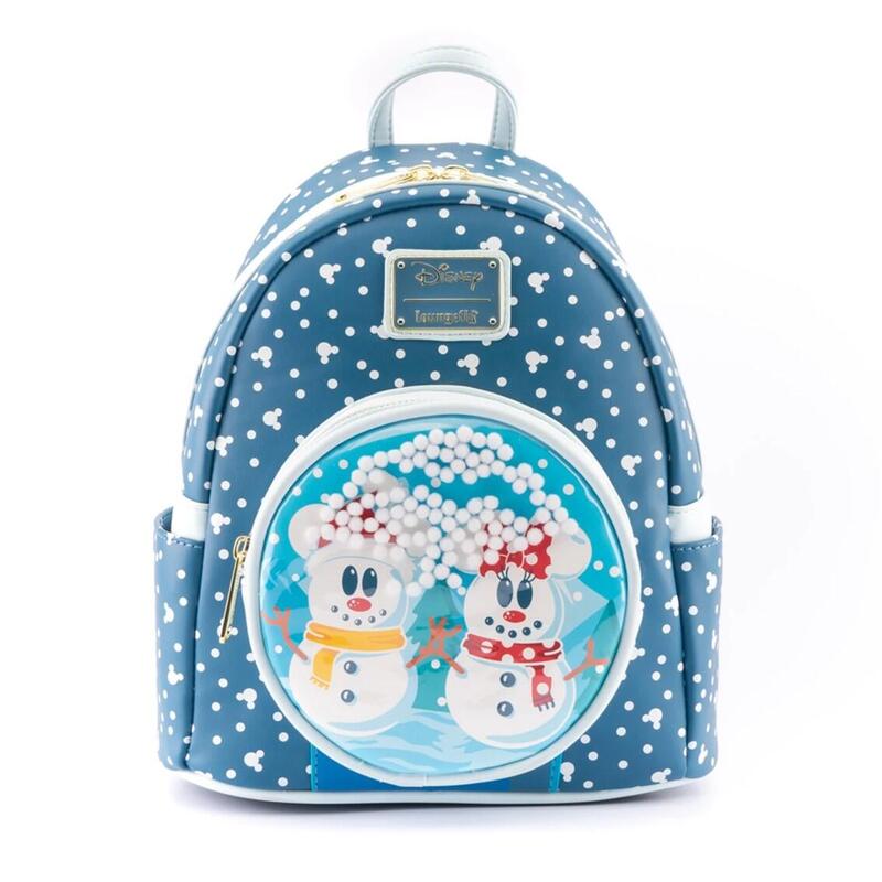 mochila-loungefly-disney-minnie-y-mickey-muecos-de-nieve