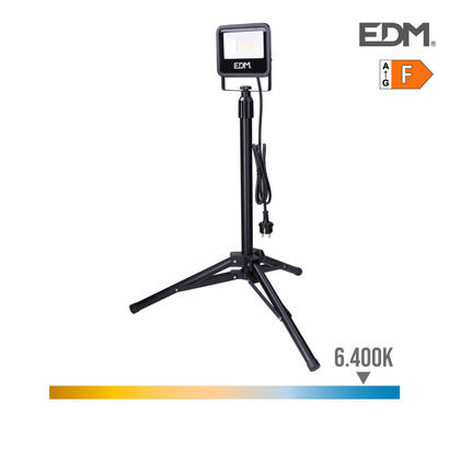 foco-proyector-led-con-tripode-30w-2370lm-6400k-luz-fria-black-series-edm