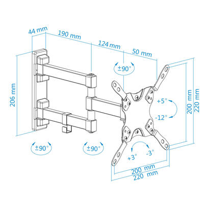 tooq-soporte-de-pared-con-brazo-articulado-para-tv-de-13-42-giratorio-e-inclinable-gestion-de-cables-peso-max