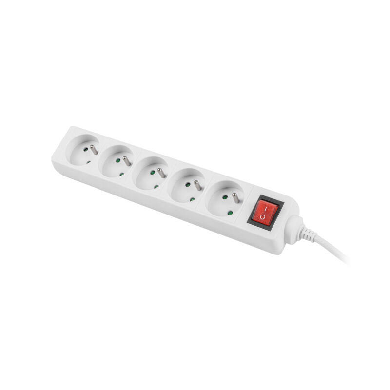 lanberg-ps1-05e-0300-w-regleta-3m-blanco-5x-230v-cable-cobre-completo