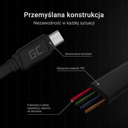 cable-usb-a-micro-usb-025m-negro-greencell-kabgc01