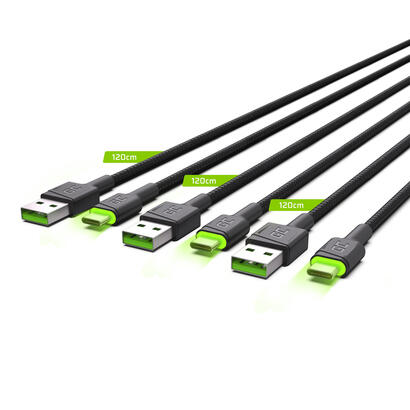 juego-de-3-cables-green-cell-gc-ray-usb-c-de-120-cm-con-retroiluminacion-led-verde-carga-rapida-ultra-charge-qc-30