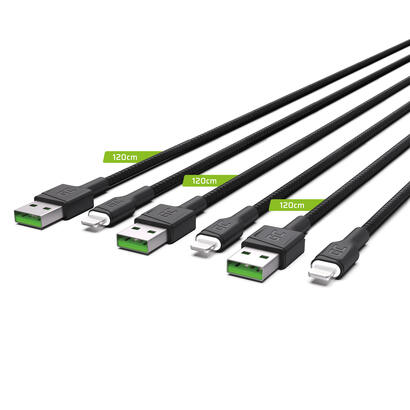 green-cell-3x-cable-gc-ray-usb-lightning-120cm-white-led-backlight