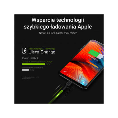 green-cell-3x-cable-gc-ray-usb-lightning-120cm-white-led-backlight