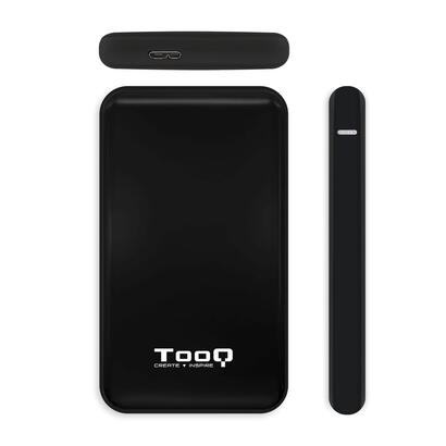 tooq-carcasa-externa-hddsdd-25-hasta-95mm-sata-usb-3031-gen-1-sin-tornillos-negro