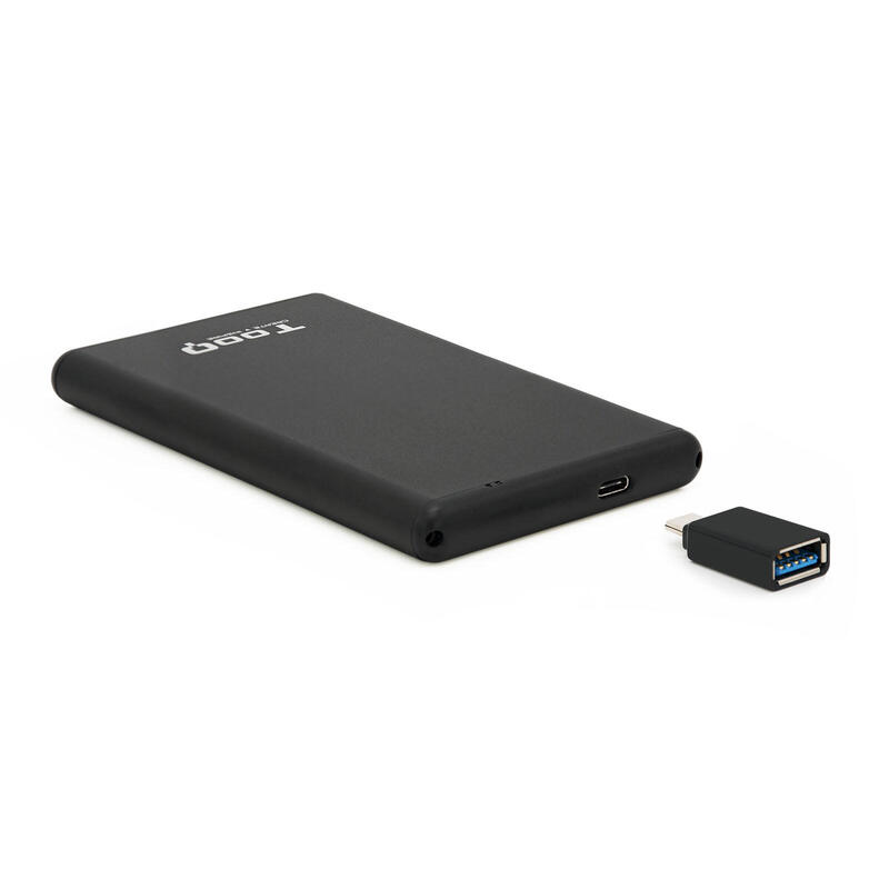 tooq-carcasa-externa-hddsdd-25-hasta-95mm-sata-usb-c-con-adaptador-a-usb-a-negro