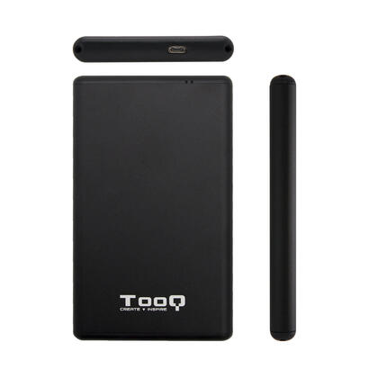 tooq-carcasa-externa-hddsdd-25-hasta-95mm-sata-usb-c-con-adaptador-a-usb-a-negro