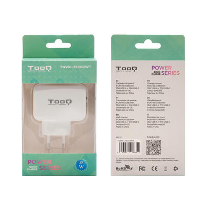 tooq-cargador-de-pared-usb-20-usb-c-blanco