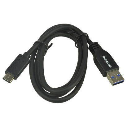 cable-usb-30-tipo-c-duracell-usb5031a-usb-tipo-c-macho-usb-macho-1m-negro
