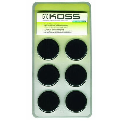 koss-0021299158227-almohadilla-para-auriculares-espuma-negro-6-piezas