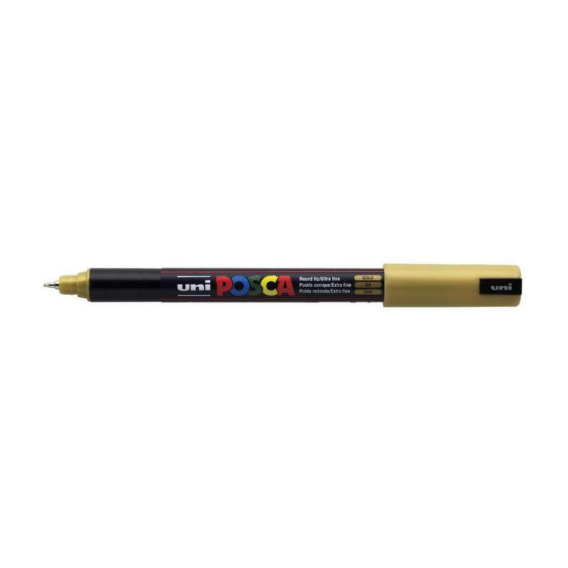 posca-marcador-pc-1mr-no-permanente-punta-extrafina-07mm-oro posca-marcador-pc-1mr-no-permanente-punta-extrafina-07mm-oro