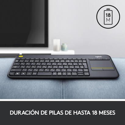 teclado-espanol-logitech-k400-plus-tv-rf-inalambrico-qwerty-negro