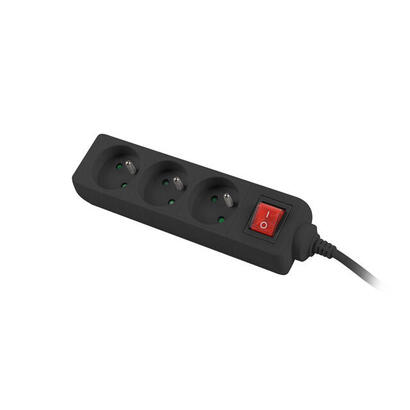 lanberg-ps1-03e-0300-bk-regleta-3m-negro-3x-230v-pl-con-interruptor-automatico-cobre-completo