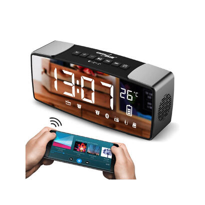 greenblue-62917-reloj-alarma-con-radio-bluetooth-42-fm-aux-in-6w-bateria-2200mah-gb200