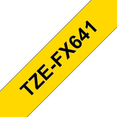 brother-tzefx641negro-sobre-amarillorollo-18-cm-x-8-m-1-bobinas-cinta-flexiblepara-p-touch-pt-3600-d400-d450-d600-d800-e300-e550