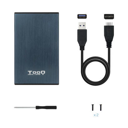 tooq-carcasa-externa-hddsdd-25-hasta-95mm-sata-usb-30-azul-marino-metalizado