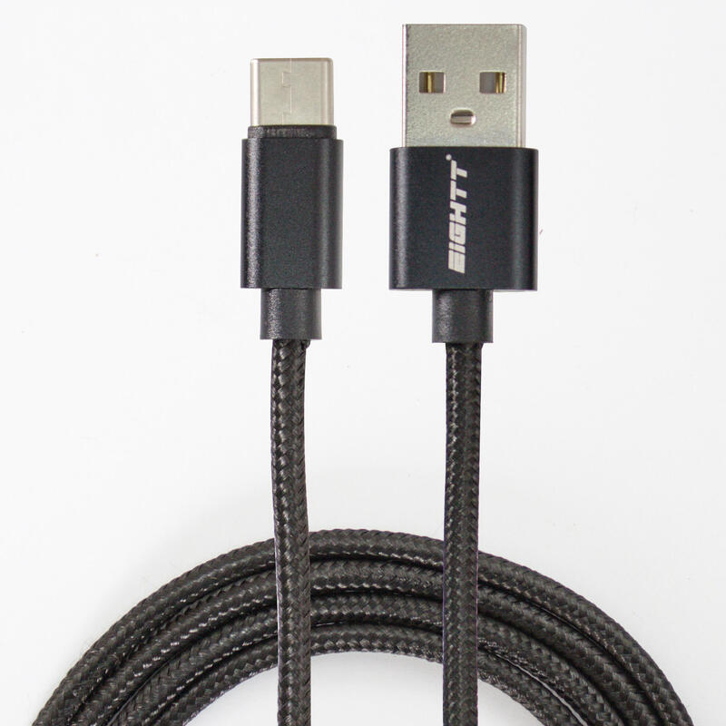 eightt-cable-usb-a-usb-c-metal-flex-1-m-negro-nilon-trenzado