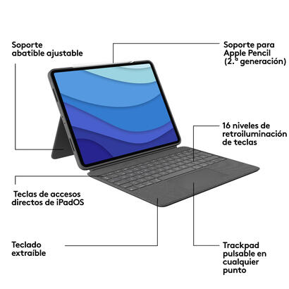 funda-con-teclado-espanol-logitech-combo-touch-para-tablets-apple-ipad-pro-129-5-gen-gris