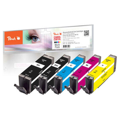 peach-pi100-378-cartucho-de-tinta-5-piezas-compatible-alto-rendimiento-xl-negro-cian-magenta-amarillo