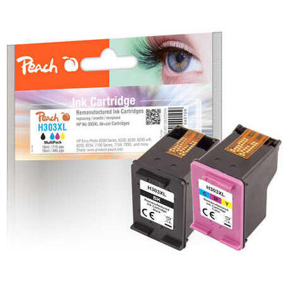 peach-pi300-897-tinta-compatible-hp-303xl-3yn10ae-negro-cian-magenta-amarillo