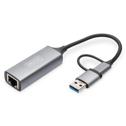 digitus-dn-3028-cambiador-de-genero-para-cable-usb-c-usb-31-rj-45-gris