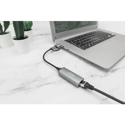 digitus-dn-3028-cambiador-de-genero-para-cable-usb-c-usb-31-rj-45-gris