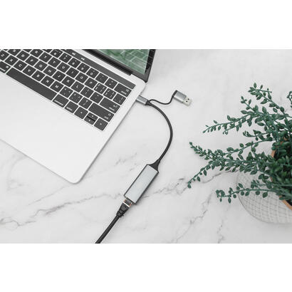 digitus-dn-3028-cambiador-de-genero-para-cable-usb-c-usb-31-rj-45-gris