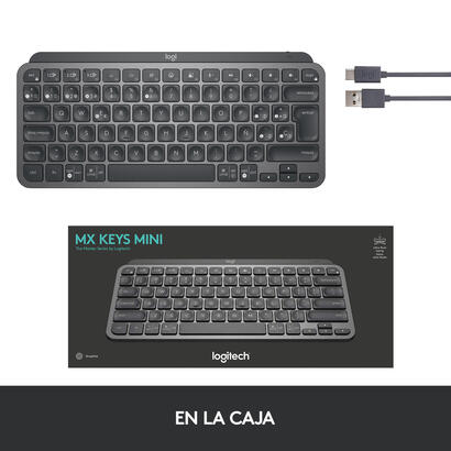 teclado-espanol-logitech-mx-keys-mini-rf-wireless-bluetooth-qwerty-grafito