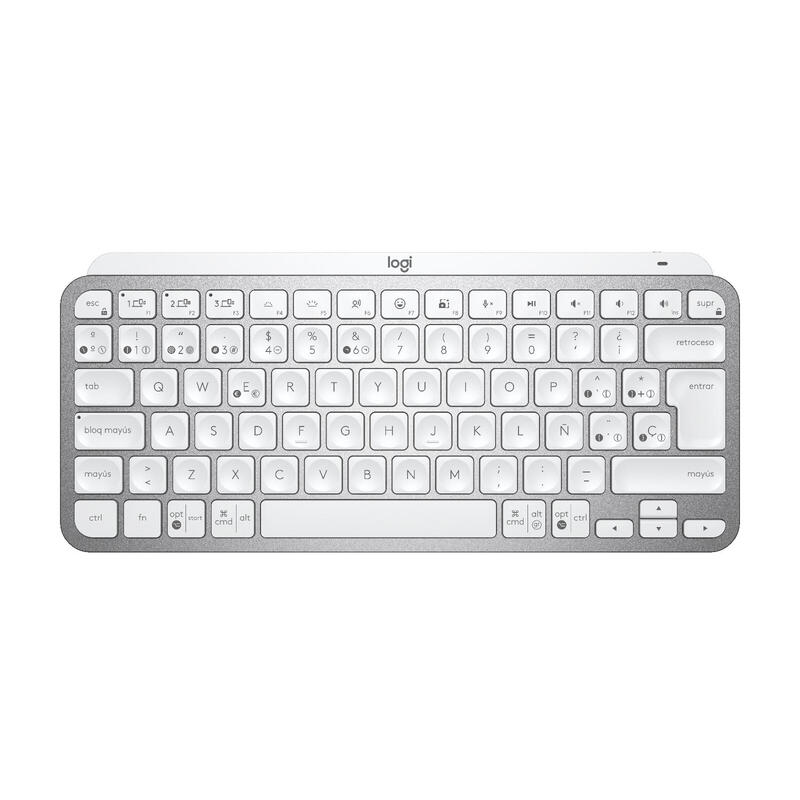 teclado-espanol-logitech-mx-keys-mini-rf-wireless-bluetooth-qwerty-gris