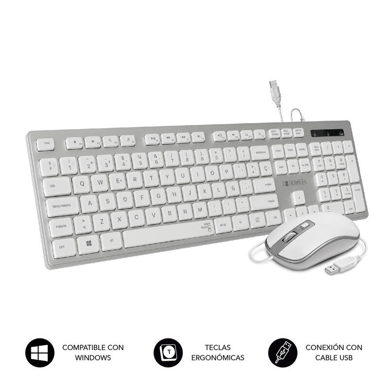 teclado-raton-wired-ergo-keys-silent-flat-silver-subblim-hasta-1600dpi-teclado-completo-usb-12-teclas-funcion