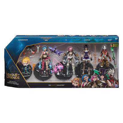 spin-master-league-of-legends-paquete-de-5-figuras-de-accion-de-10-cm-vi-caitlyn-ekko-heimerdinger-y-jinx-exclusivo-cada-una-con