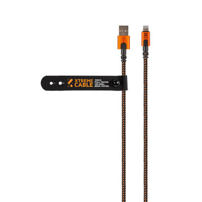 xtorm-cable-usb-a-a-lightning-15m-negro-naranja