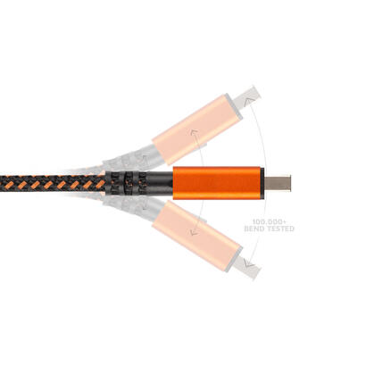 xtorm-cable-usb-a-a-lightning-15m-negro-naranja