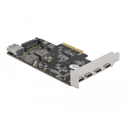delock-tarjetas-pci-express-x4-a-4-x-usb-type-c-1-x-usb-tipo-a-superspeed-usb-10-gbps-factor-de-forma-de-perfil-bajo
