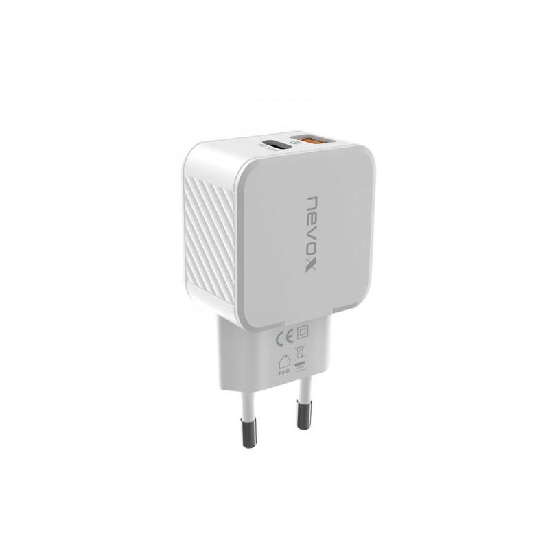 cargador-nevox-usb-pd-type-c-usb-qc-30-30-vatios-blanco