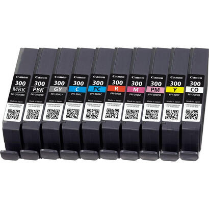 canon-pfi-300-cartucho-de-tinta-10-piezas-original-negro-azul-cian-gris-magenta-foto-negro-foto-magenta-rojo-amarillo