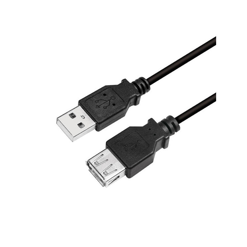 cable-usb-logilink-usb-20-macho-hembra-de-3-m-negro