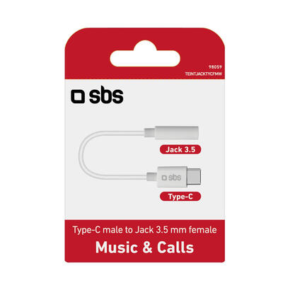 sbs-teintjacktycfmw-cable-de-telefono-movil-blanco-009-m-35mm-usb-c