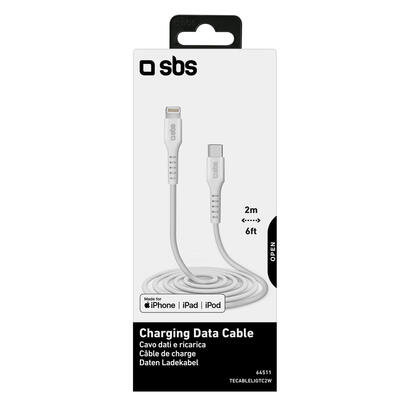 sbs-tecableligtc2w-cable-de-conector-lightning-2-m-blanco