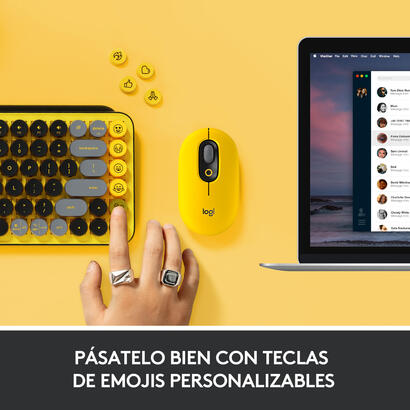teclado-espanol-logitech-pop-keys-wireless-emoji-keys-rf-wireless-bluetooth-qwerty-negro-gris-amarillo